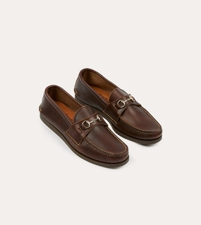 Yuketen Brown Leather Bit Loafer with Camp Sole Non-Slip Outsole True Lane