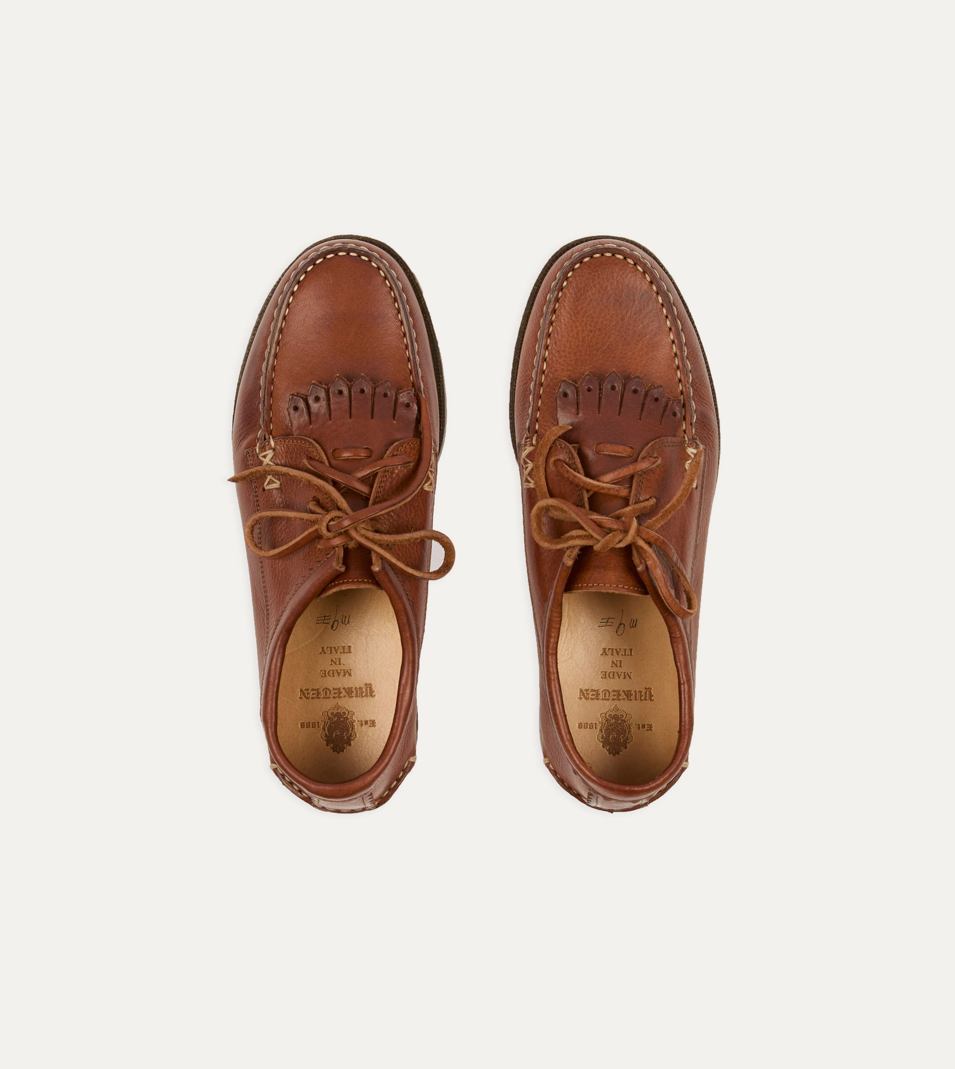 Yuketen Cognac Italian Blucher with Camp Sole Photo Glam